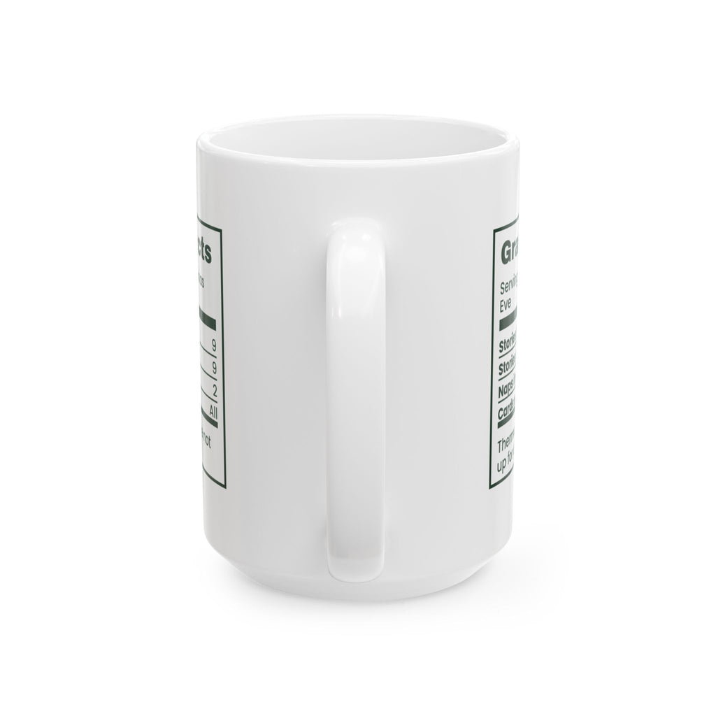 Funny Christmas Grandpa Coffee Mug Grandpa Facts Nutrition Label