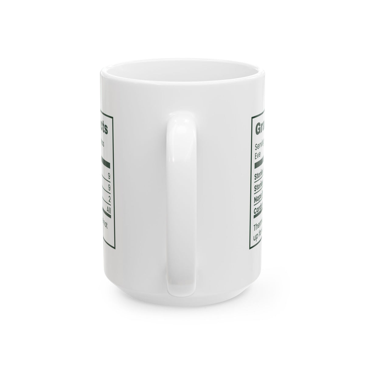 Funny Christmas Grandpa Coffee Mug Grandpa Facts Nutrition Label