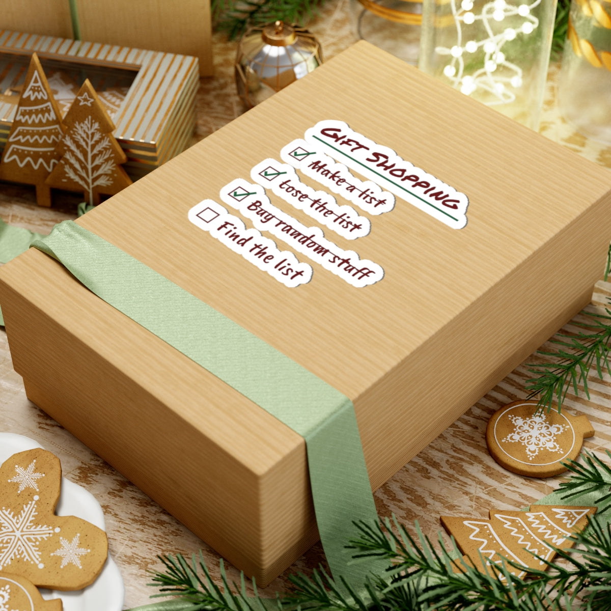 Funny Christmas Shopping Sticker Lose The List Find It December 26