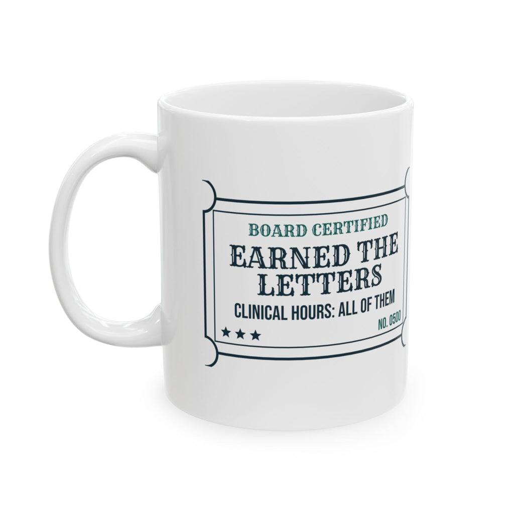 Funny Nurse Practitioner Coffee Mug Earned The Letters For New NPs