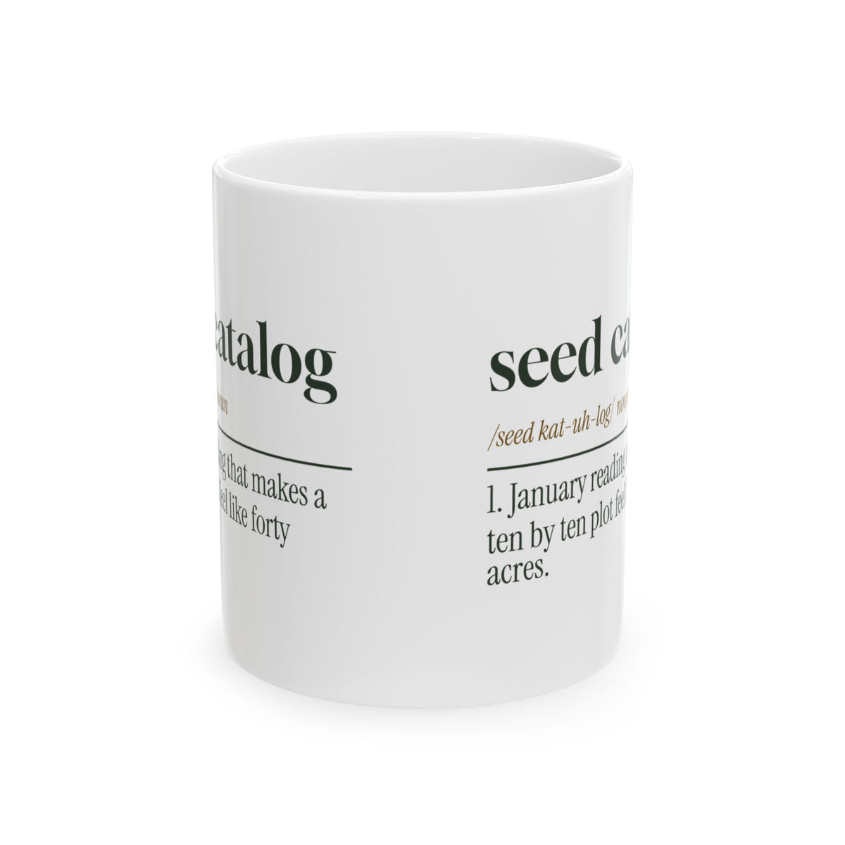 Funny Vegetable Gardener Coffee Mug Seed Catalog Definition
