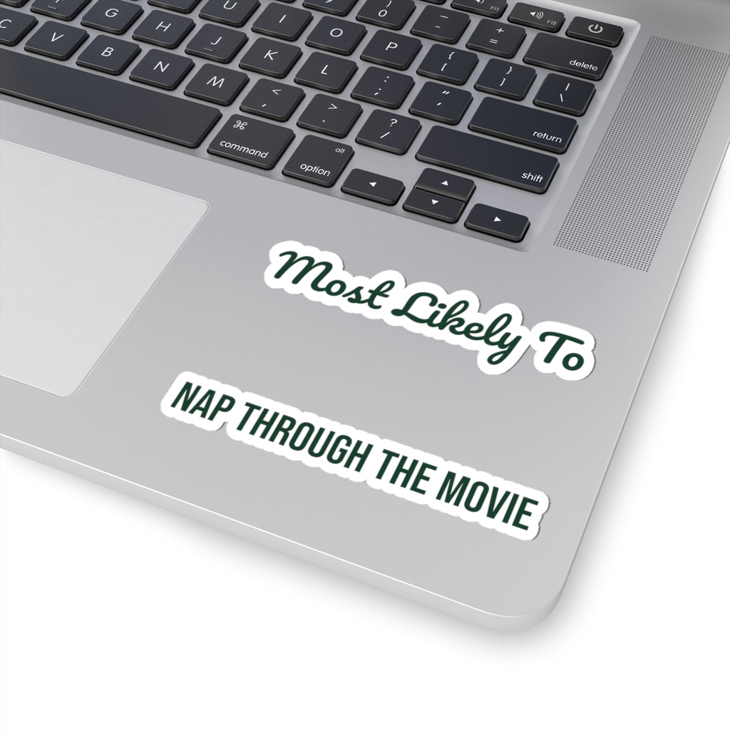 Funny Christmas Family Sticker Most Likely To Nap Through The Movie