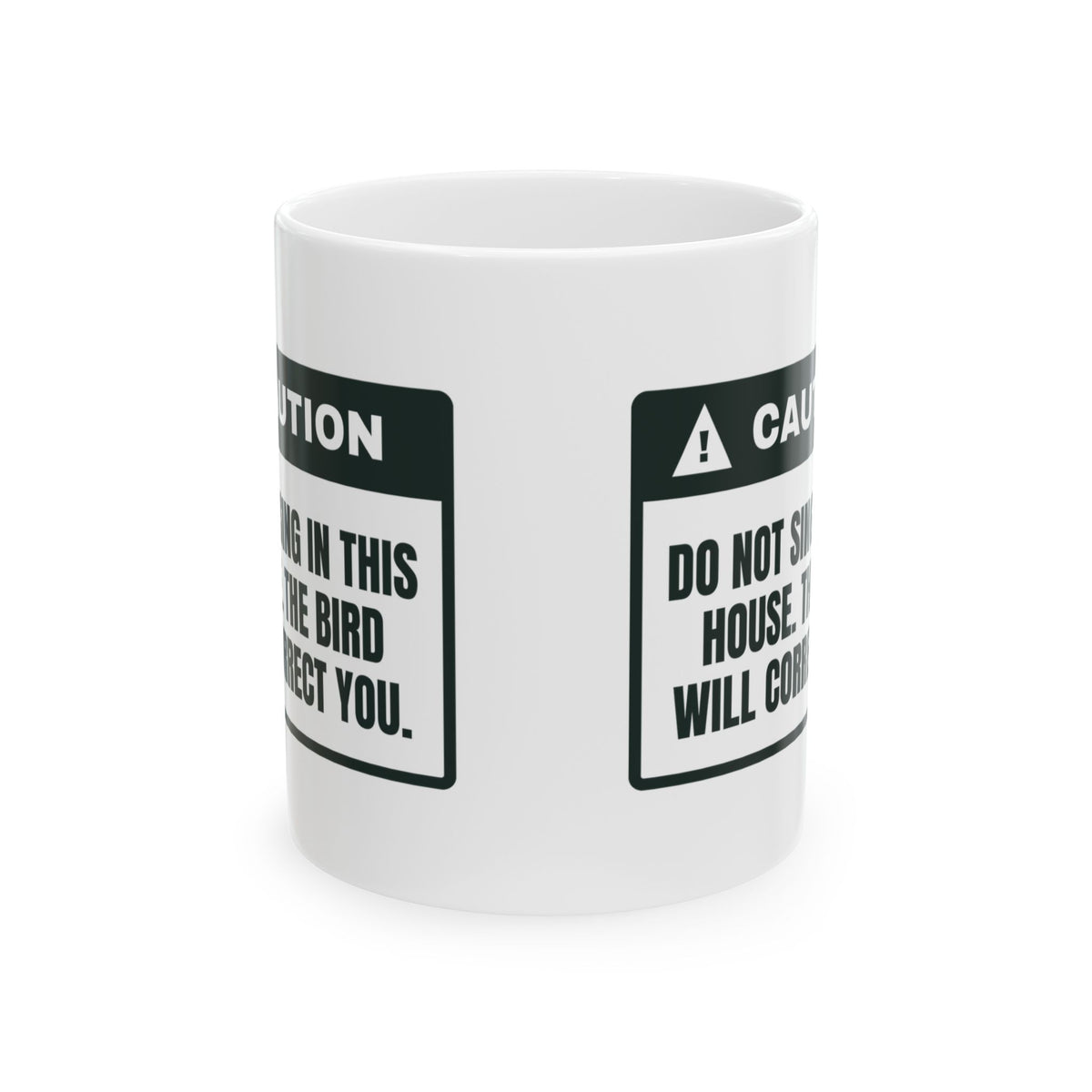 Funny Bird Owner Coffee Mug Caution Do Not Sing You Will Be Corrected