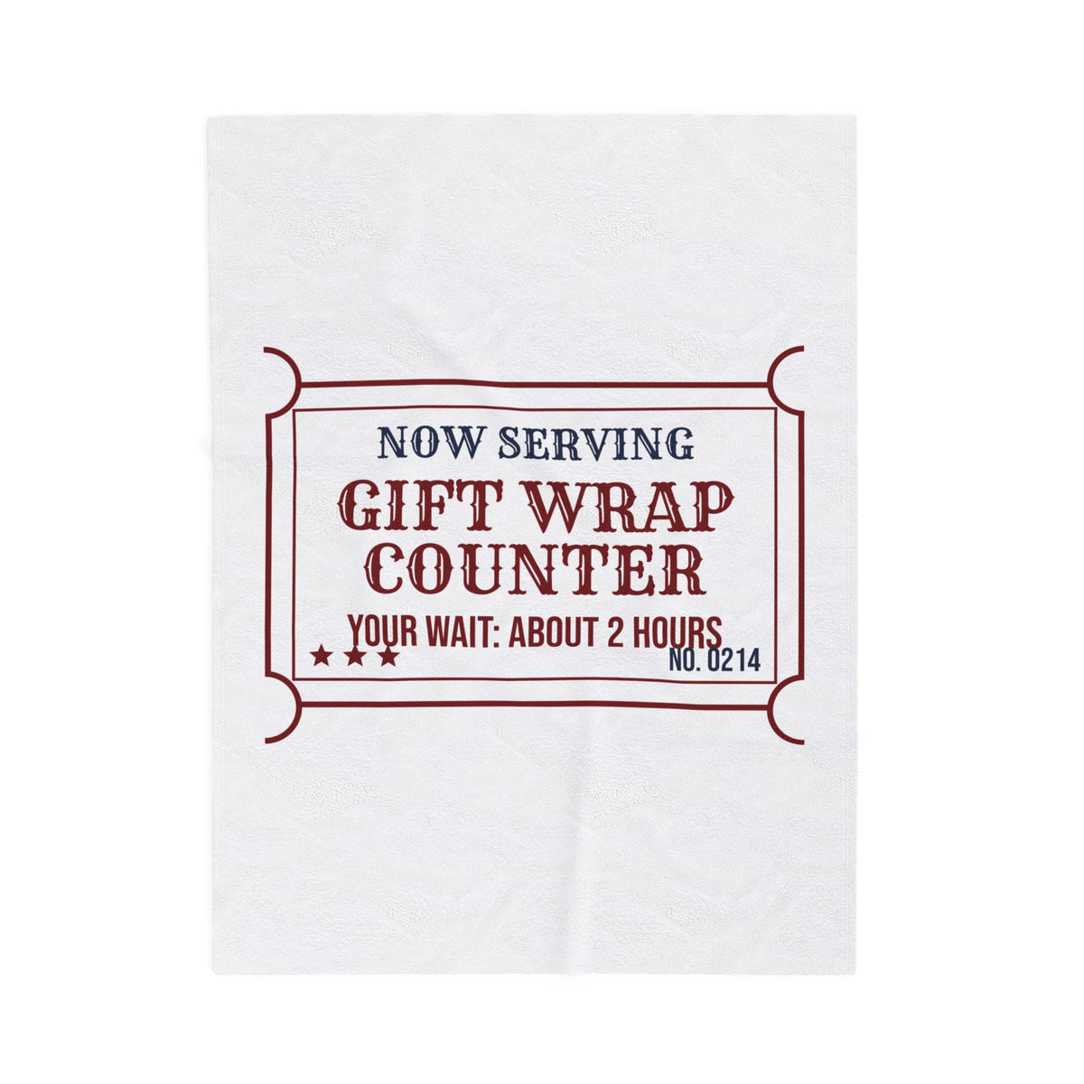 Funny Christmas Throw Blanket Gift Wrap Counter Ticket For Holiday Shoppers