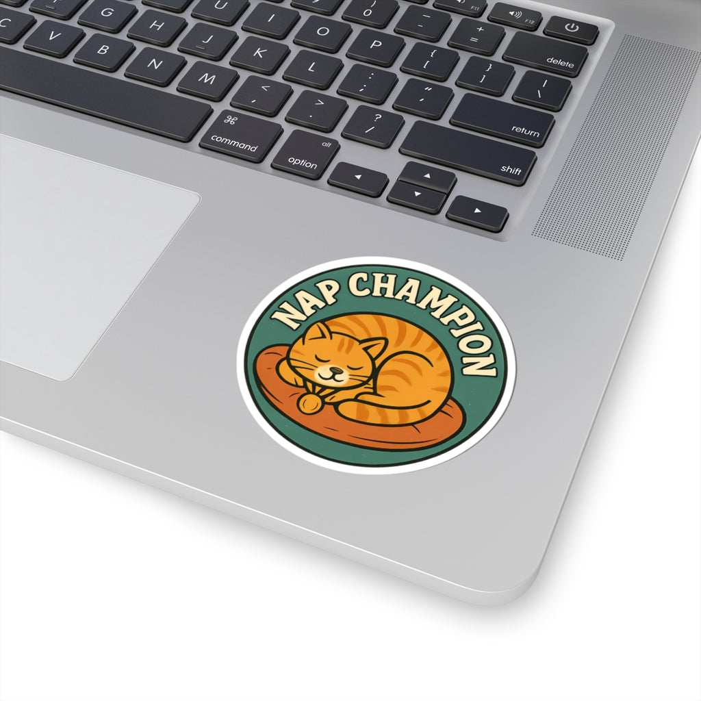 Funny Nap Champion Lazy Cat Lover Sticker
