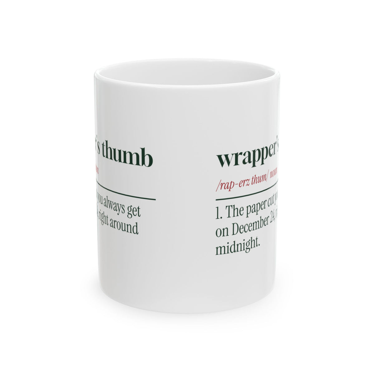 Funny Christmas Wrapping Coffee Mug Wrapper's Thumb Definition