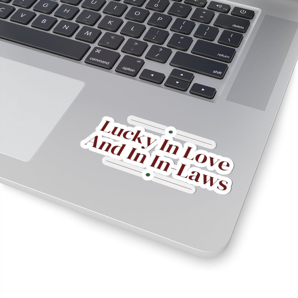 Christmas Sticker For Mother In Law Lucky In Love And In-Laws