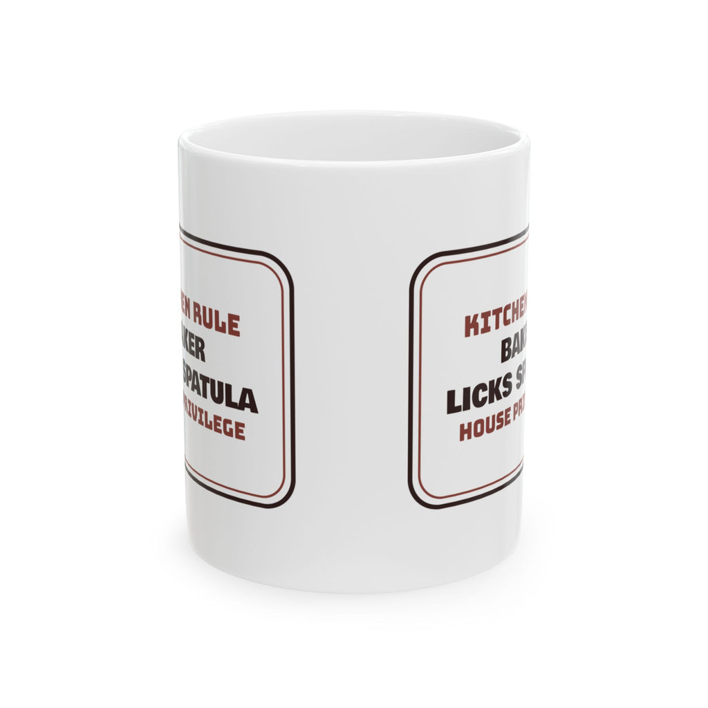 Funny Baking Mug Baker Licks Spatula Kitchen Rule Sign For Bakers