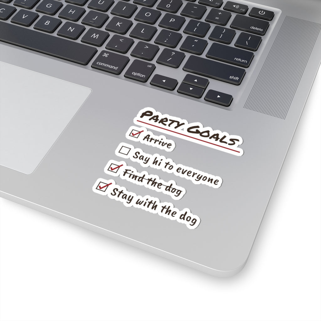 Funny Christmas Introvert Sticker Find The Dog Party Checklist