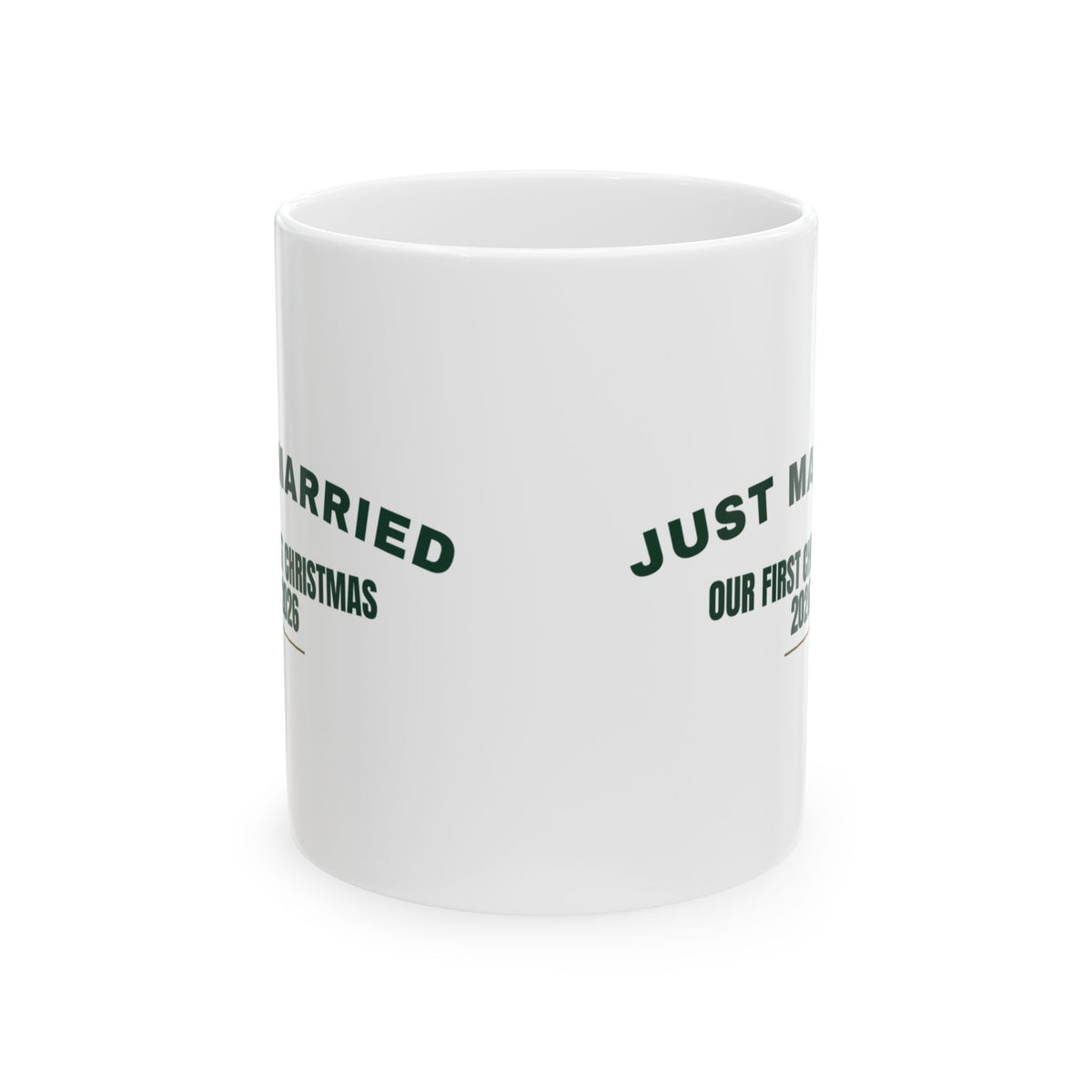 Just Married Our First Christmas 2026 Coffee Mug For Bride And Groom