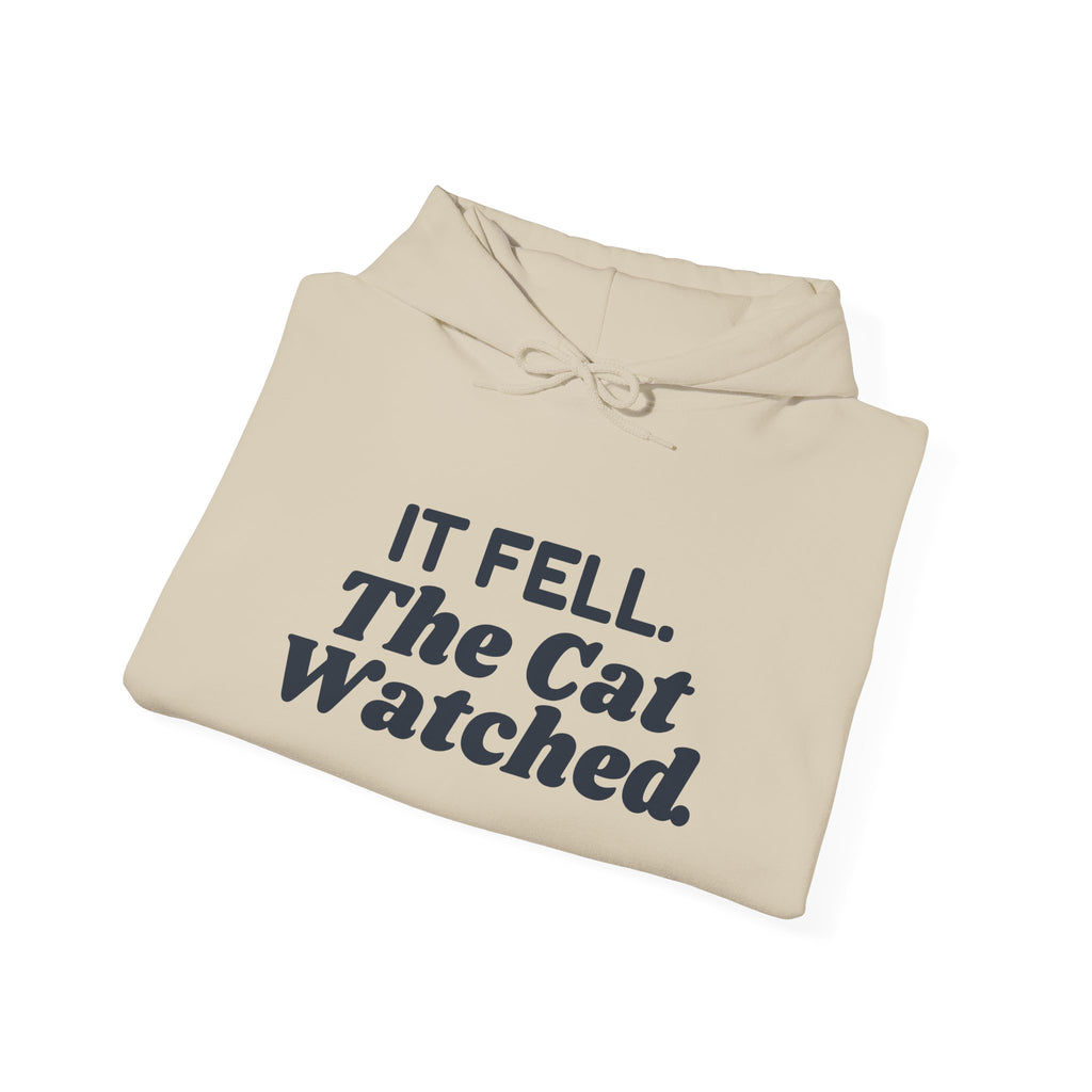 Funny Christmas Cat Hoodie It Fell The Cat Watched