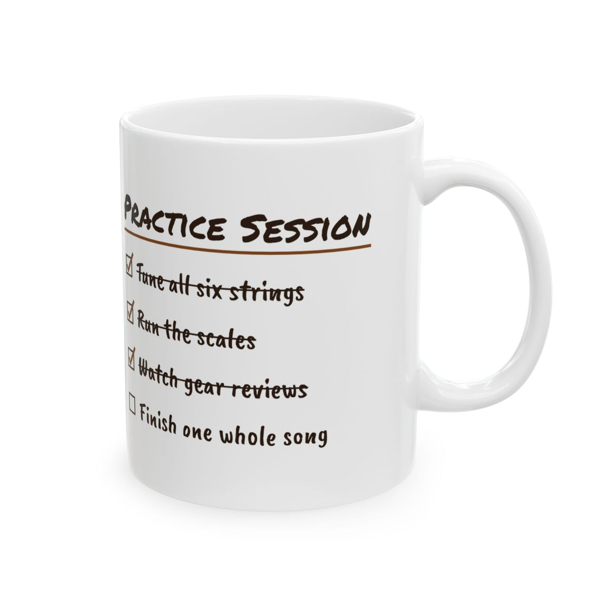 Funny Guitar Player Coffee Mug Practice Session Checklist