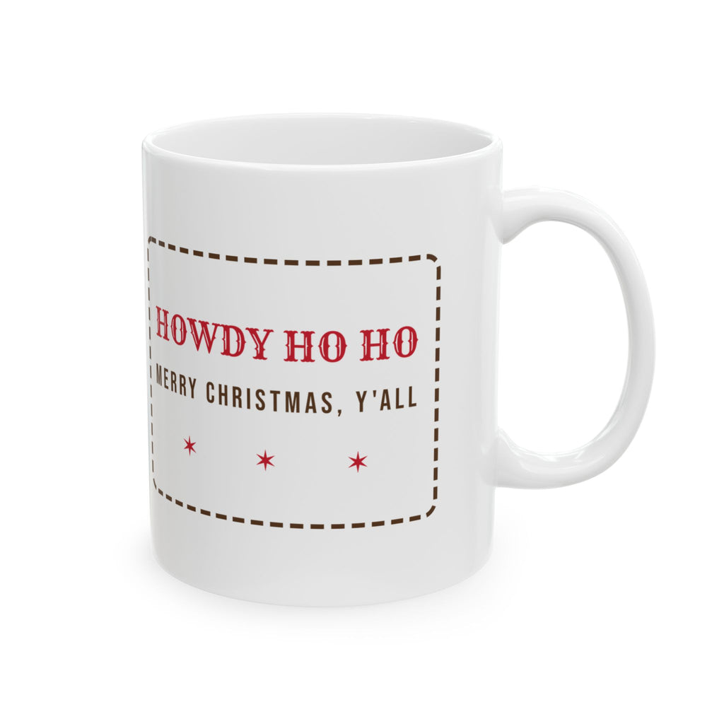 Funny Western Christmas Coffee Mug Howdy Ho Ho