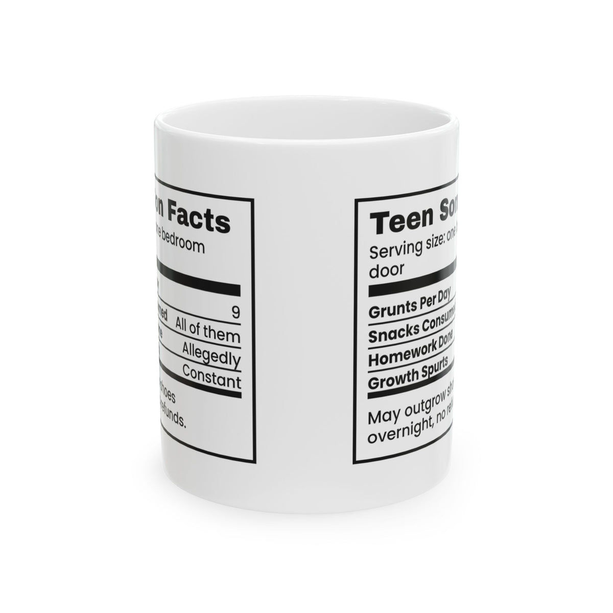 Teen Son Coffee Mug Grunts Per Day Funny