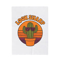 Look Sharp Funny Retro Cactus Plant Lover Throw Blanket