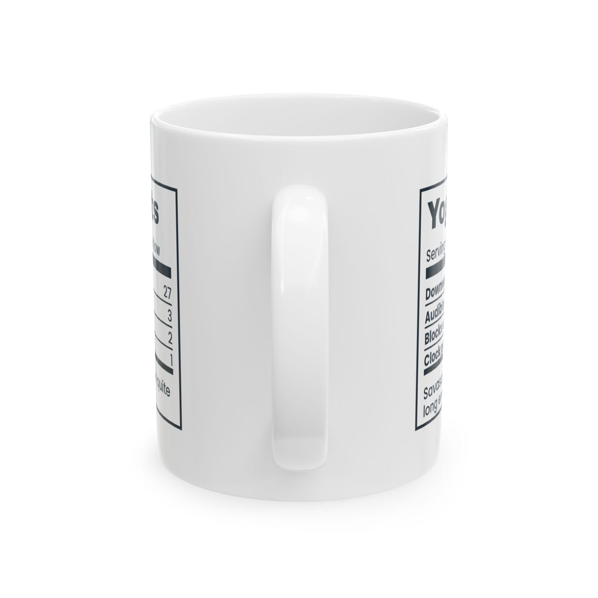 Funny Yoga Mug Yogi Facts Nutrition Label For Yoga Teachers