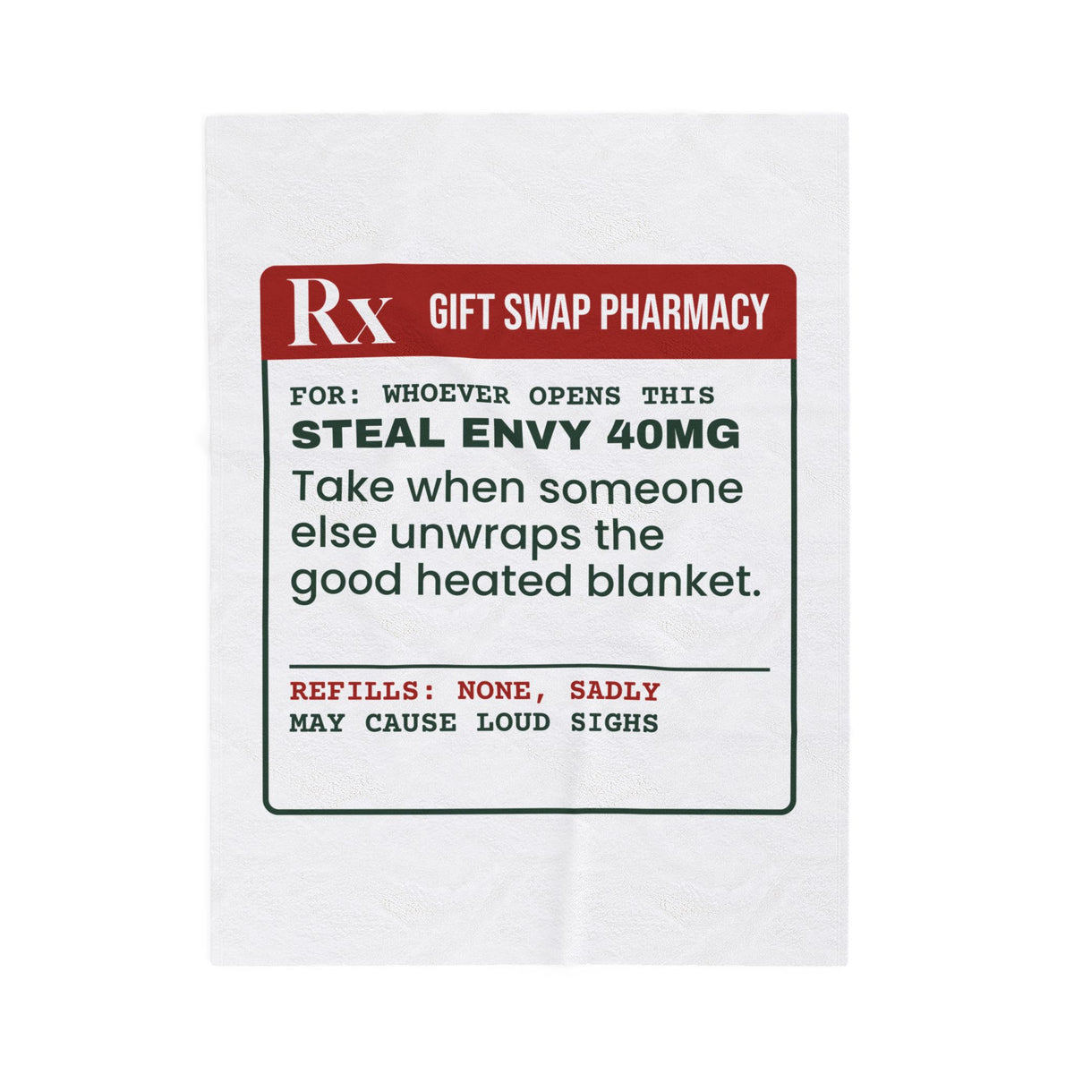 Funny White Elephant Throw Blanket Steal Envy 40mg Prescription Label