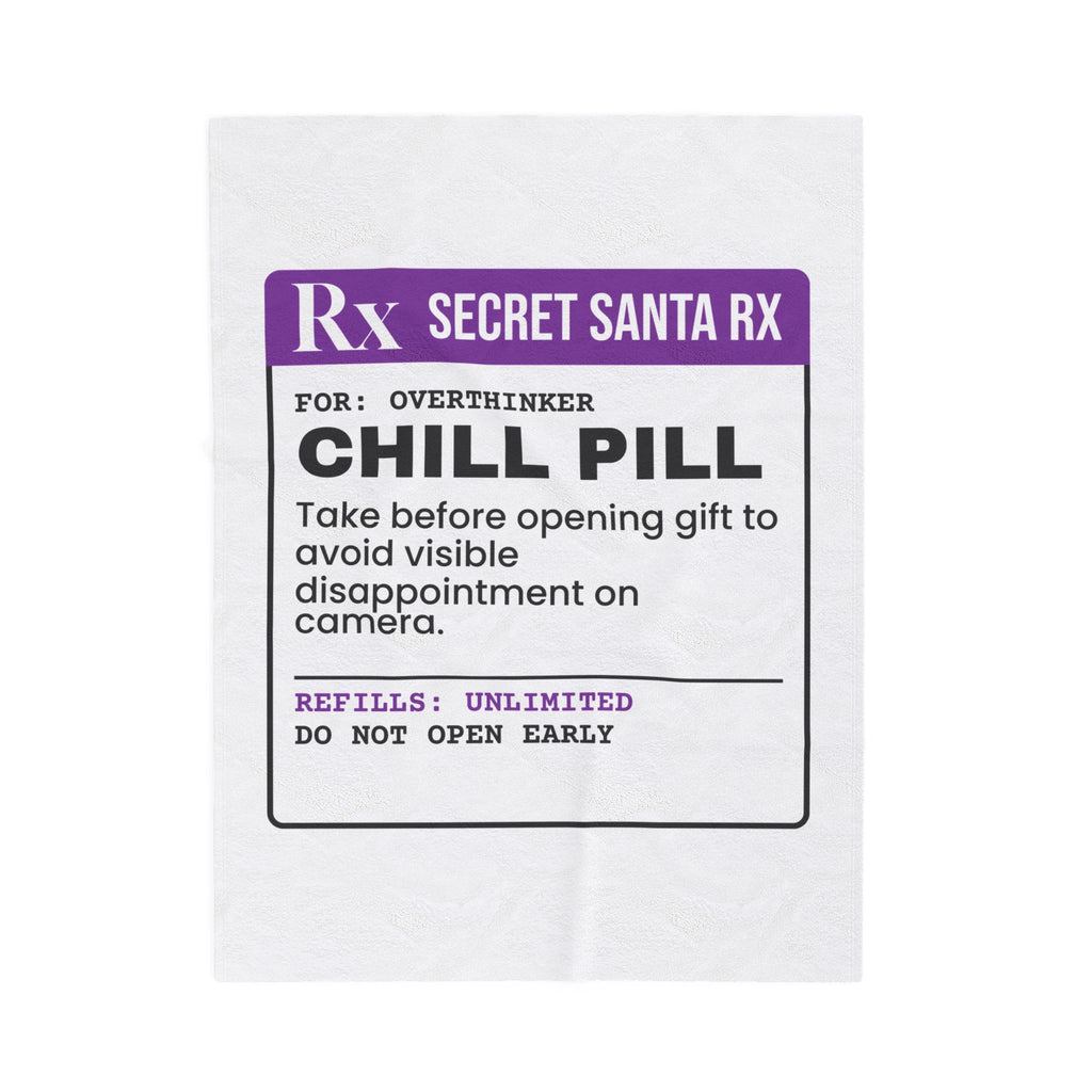 Funny Secret Santa Prescription Throw Blanket Chill Pill Gag Gift Coworker