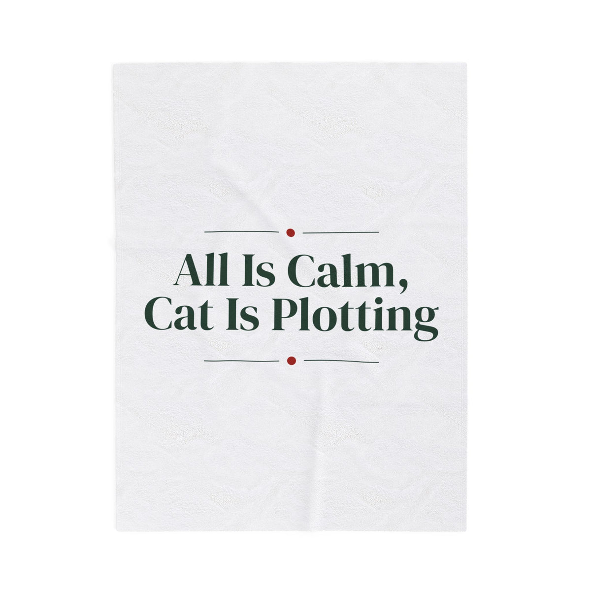 Funny Cat Christmas Throw Blanket All Is Calm Cat Is Plotting