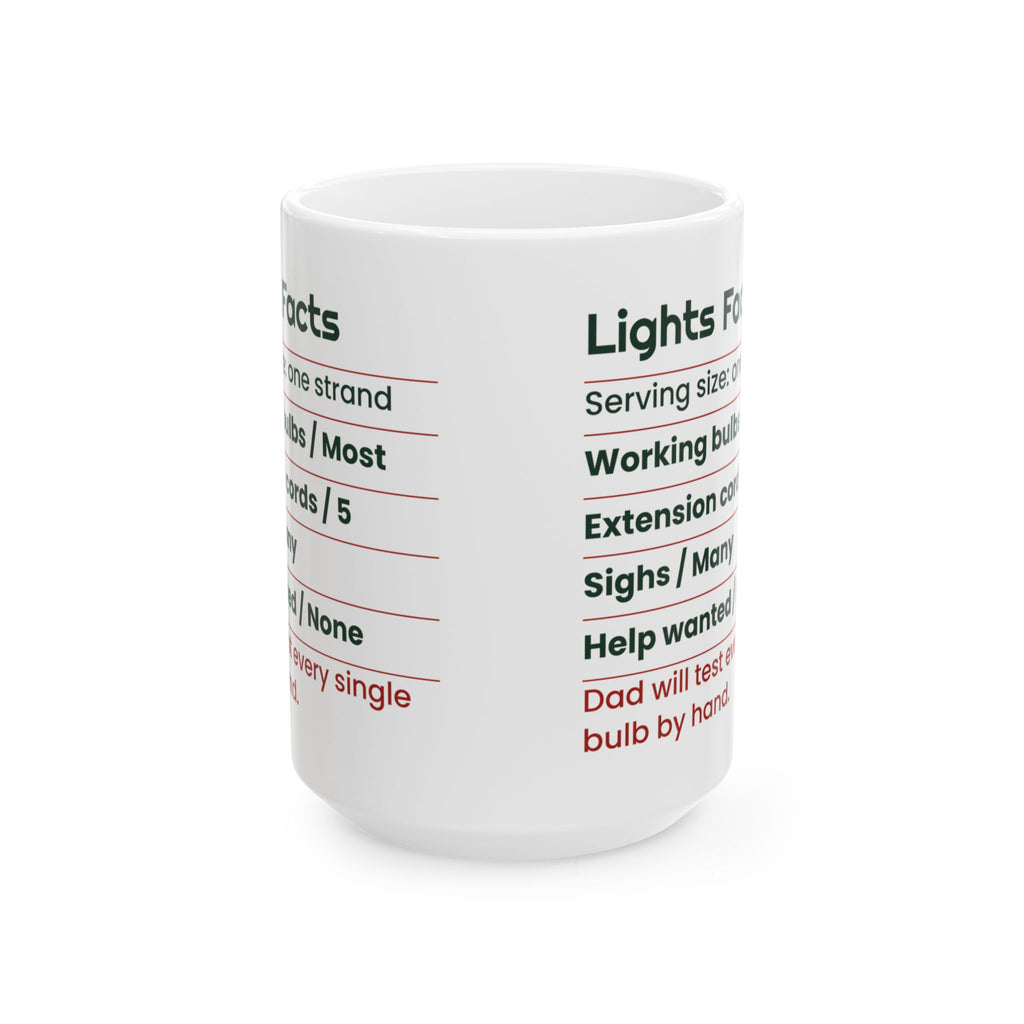 Funny Dad Christmas Coffee Mug Lights Facts Label For Dad