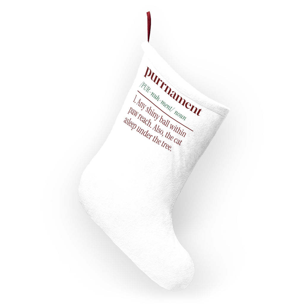 Funny Christmas Cat Christmas Stocking Purrnament Dictionary Definition