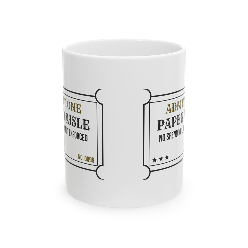 Scrapbooking Coffee Mug Admit One Paper Aisle