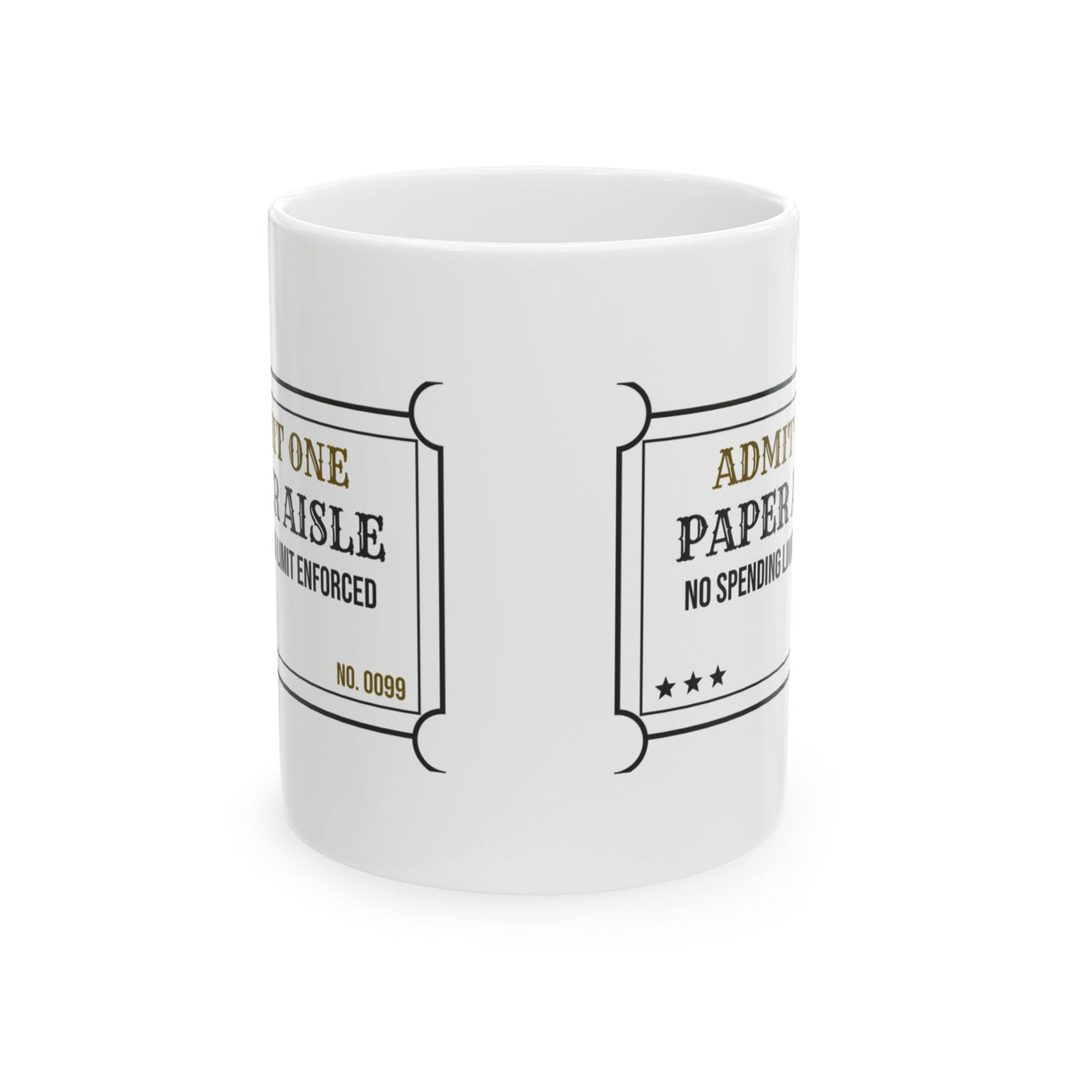 Scrapbooking Coffee Mug Admit One Paper Aisle