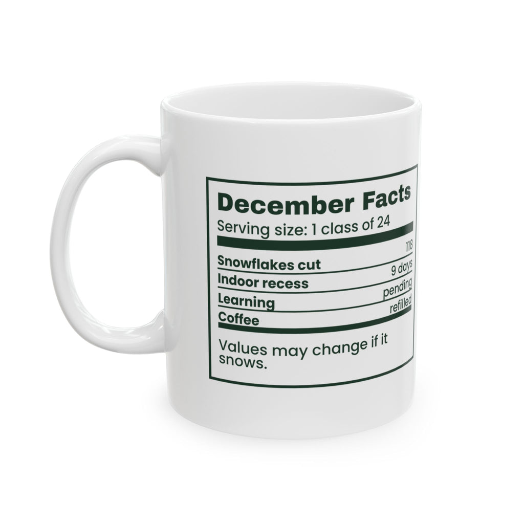 Funny Christmas Coffee Mug December Facts Indoor Recess 9 Days