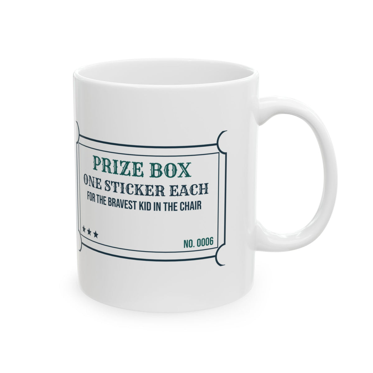 Funny Dental Hygienist Coffee Mug Prize Box Ticket For Pediatric