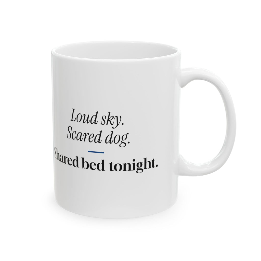 Funny Fireworks Dog Coffee Mug Loud Sky Shared Bed For Dog Owners