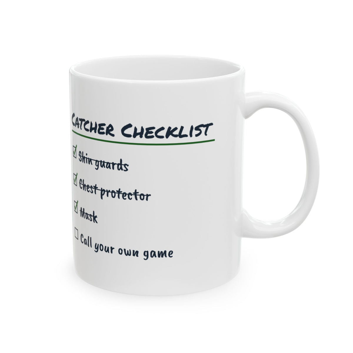Softball Catcher Coffee Mug Catcher Checklist