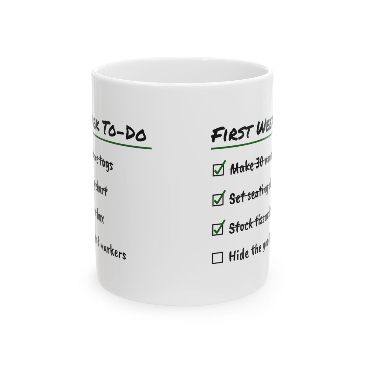Funny Teacher Coffee Mug First Week Checklist For Teachers