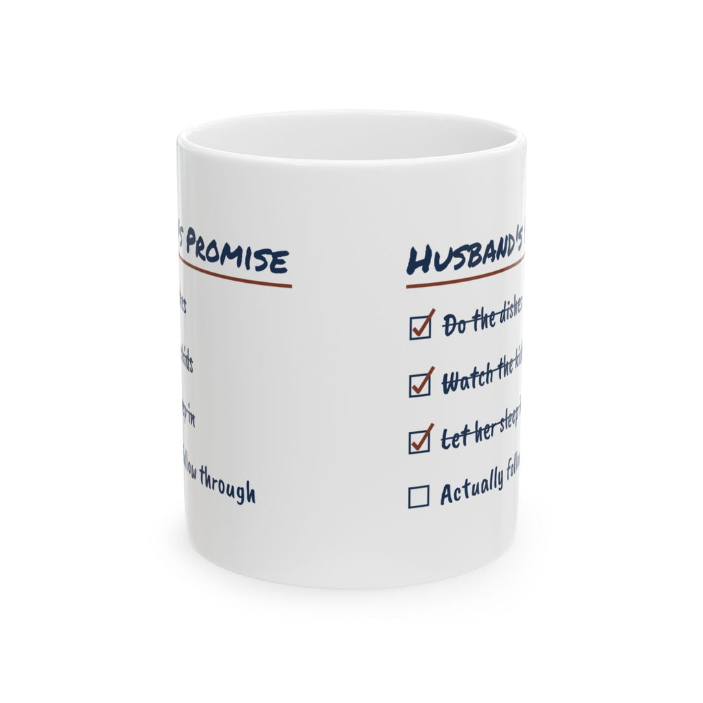 Funny Wife Coffee Mug Husbands Promise Checklist For Wife