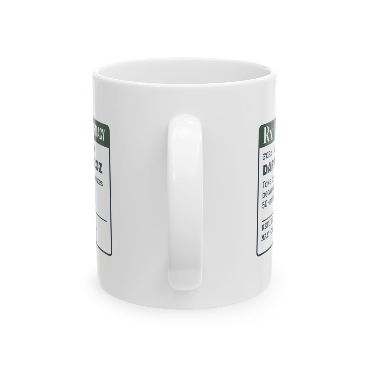 Funny Therapist Coffee Mug Take Between Sessions Prescription Label