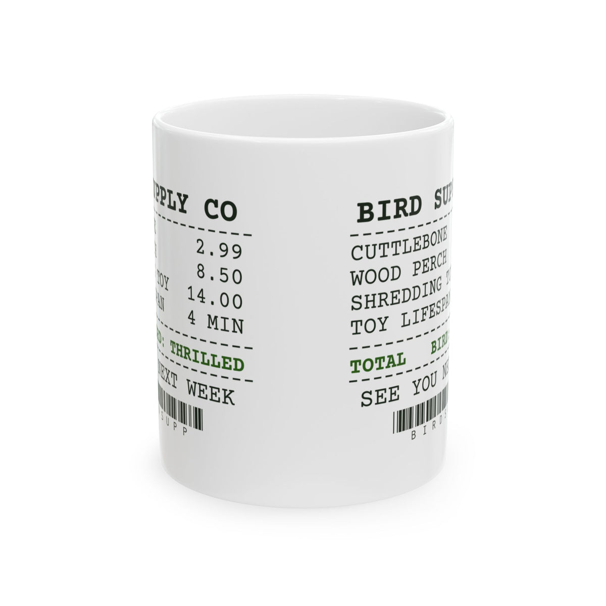 Funny Bird Owner Mug Toy Lifespan Four Minutes Receipt Cup