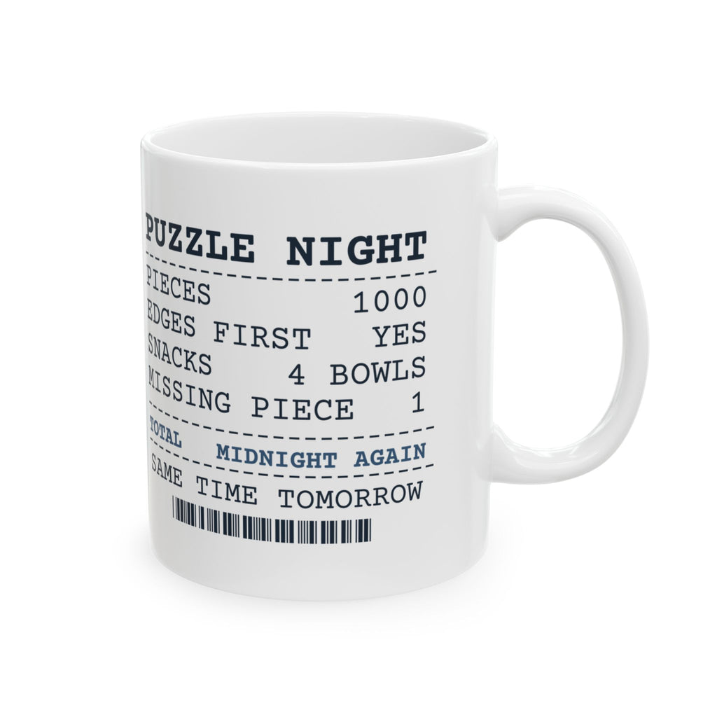 Funny Puzzle Coffee Mug Puzzle Night Receipt For Jigsaw Lovers