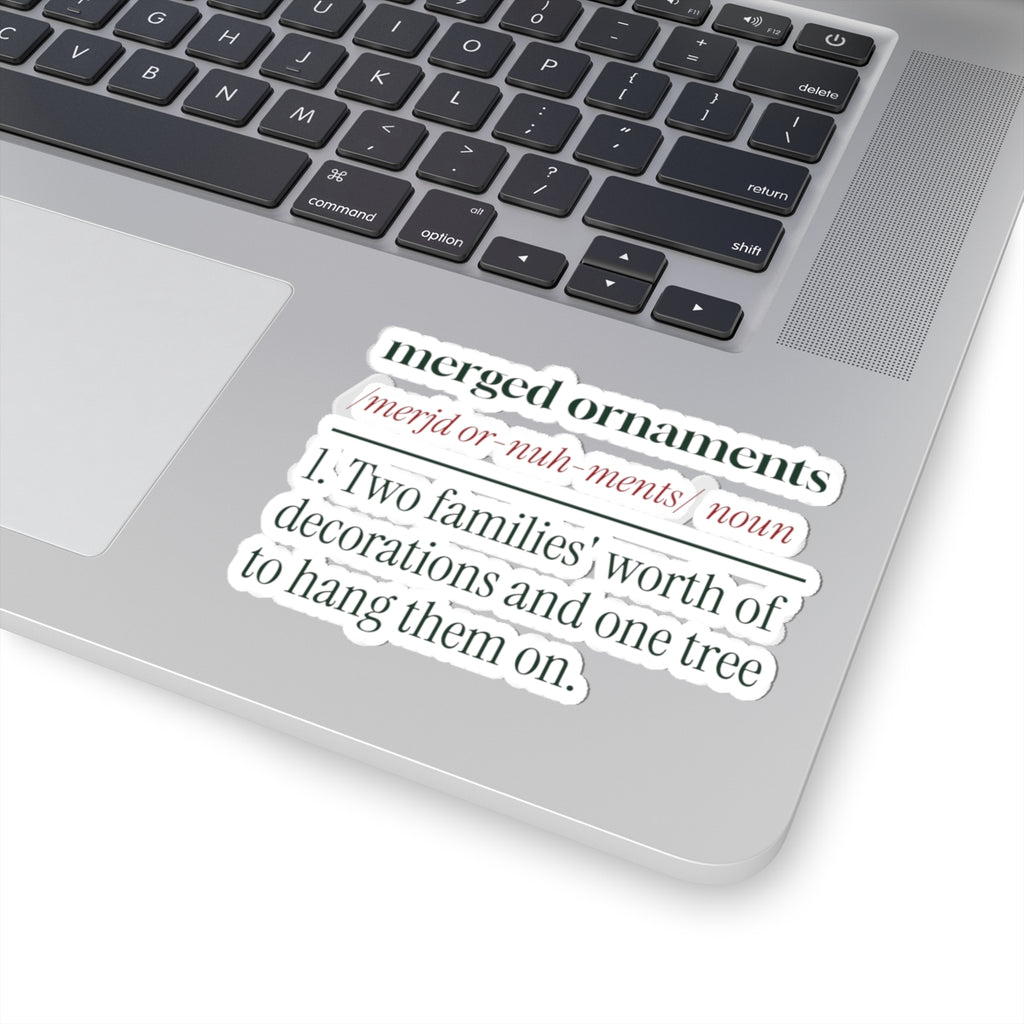 Funny Newlywed Christmas Sticker Merged Ornaments Definition
