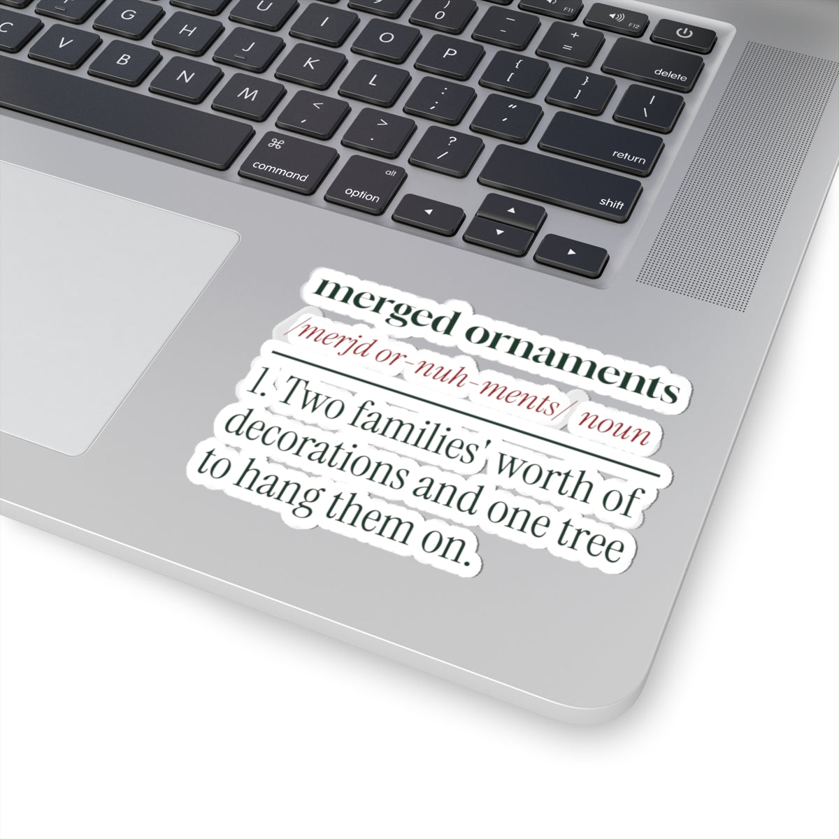 Funny Newlywed Christmas Sticker Merged Ornaments Definition