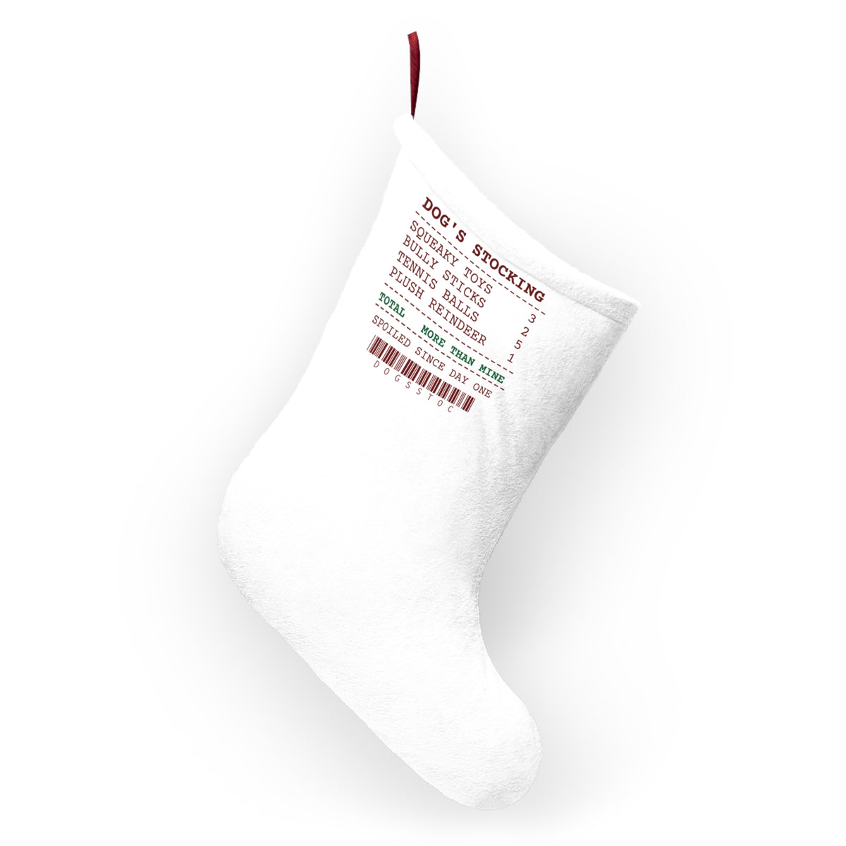 Funny Christmas Dog Christmas Stocking Dog's Stocking Receipt Dog Mom