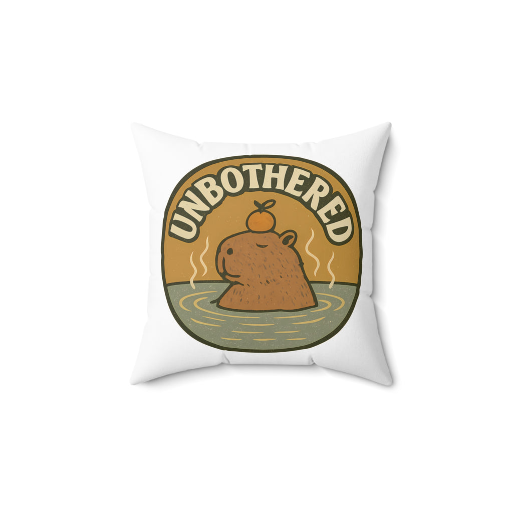 Funny Unbothered Capybara Hot Spring Chill Animal Throw Pillow