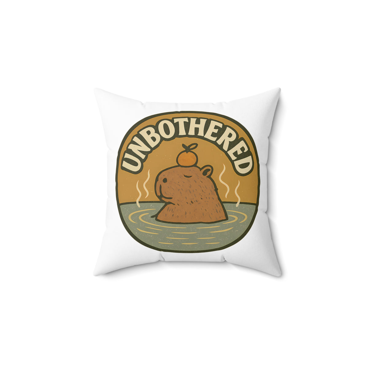 Funny Unbothered Capybara Hot Spring Chill Animal Throw Pillow