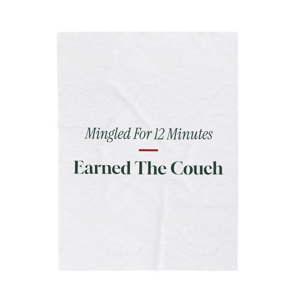 Funny Introvert Christmas Throw Blanket Mingled For 12 Minutes