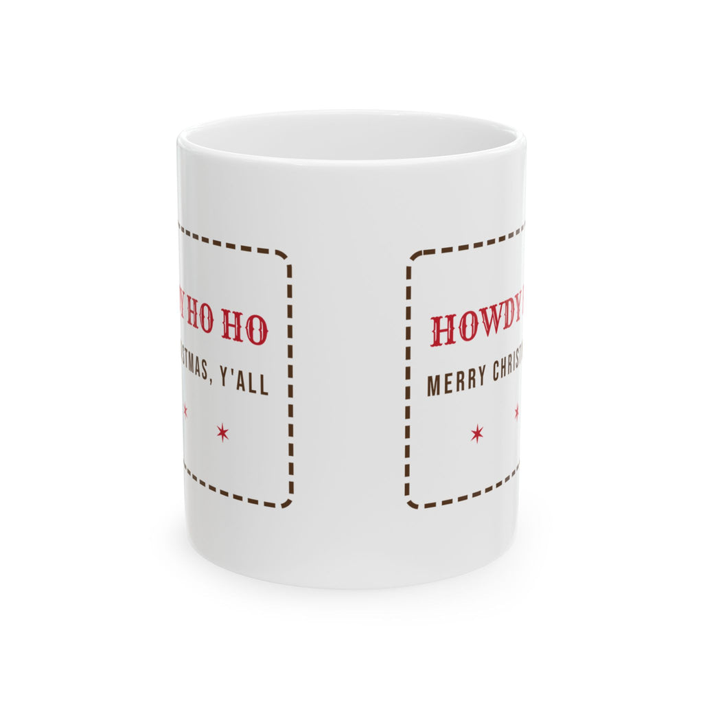 Funny Western Christmas Coffee Mug Howdy Ho Ho