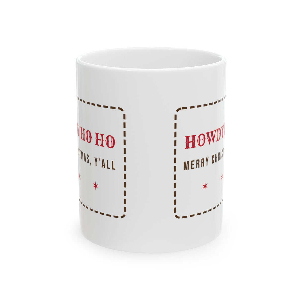 Funny Western Christmas Coffee Mug Howdy Ho Ho