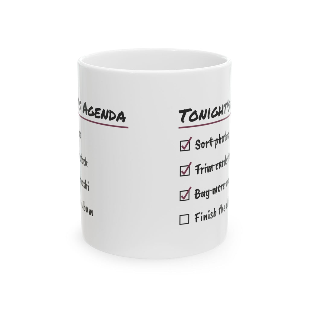 Scrapbooking Coffee Mug Tonight's Agenda Funny