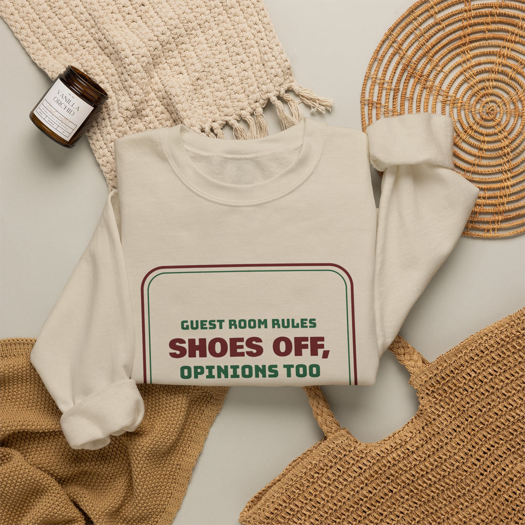 Funny Christmas In-Laws Sweatshirt Shoes Off Opinions Too