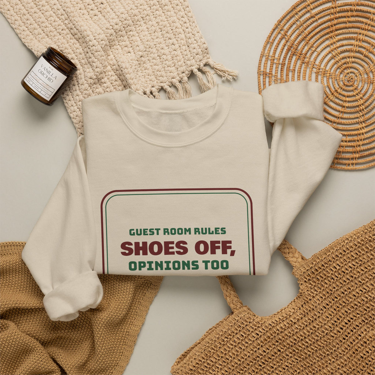 Funny Christmas In-Laws Sweatshirt Shoes Off Opinions Too