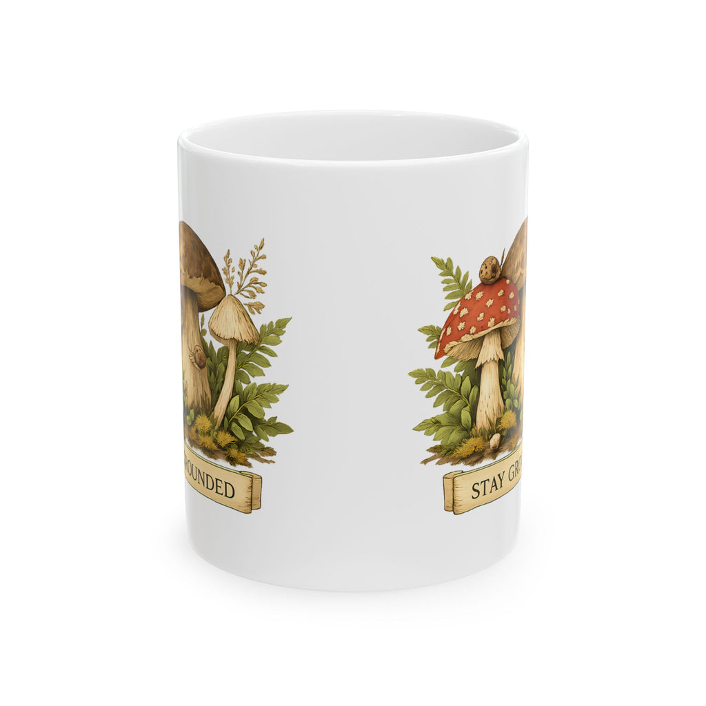 Funny Mushroom Mug Stay Grounded For Coffee Lovers