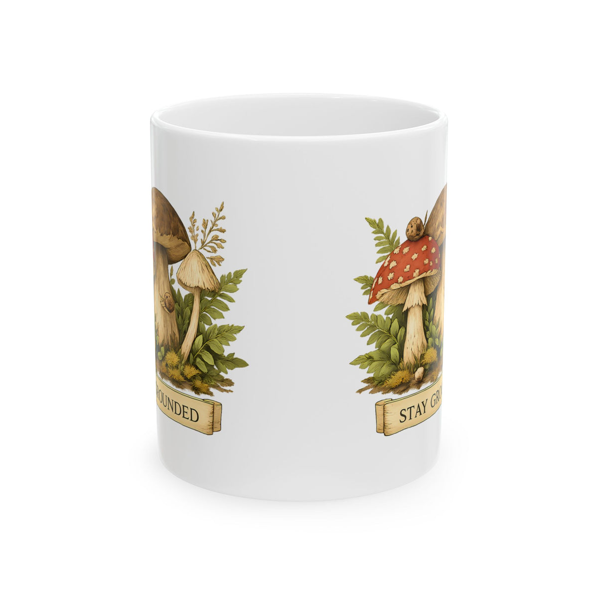 Funny Mushroom Mug Stay Grounded For Coffee Lovers