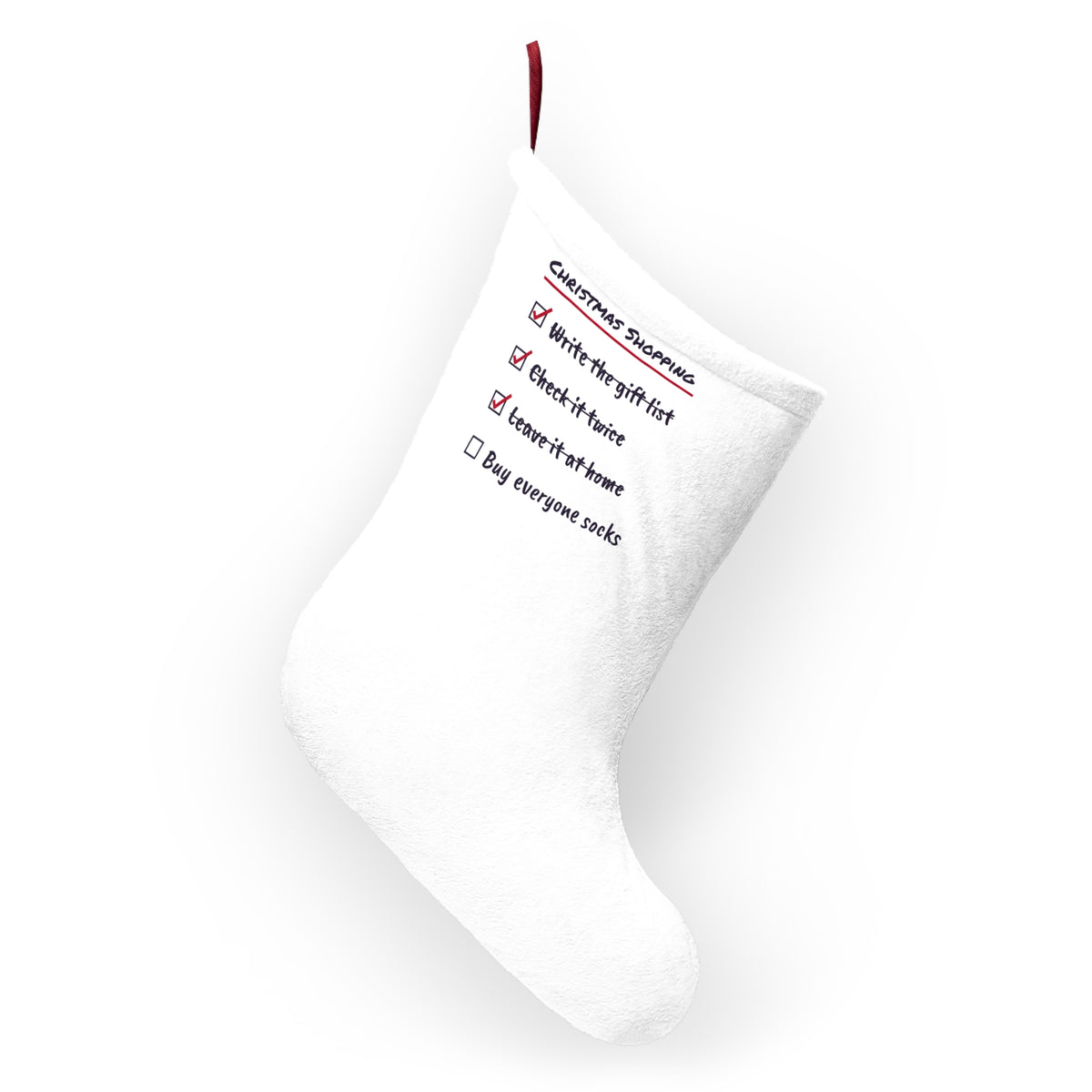Funny Christmas Stocking Shopping Checklist Buy Everyone Socks